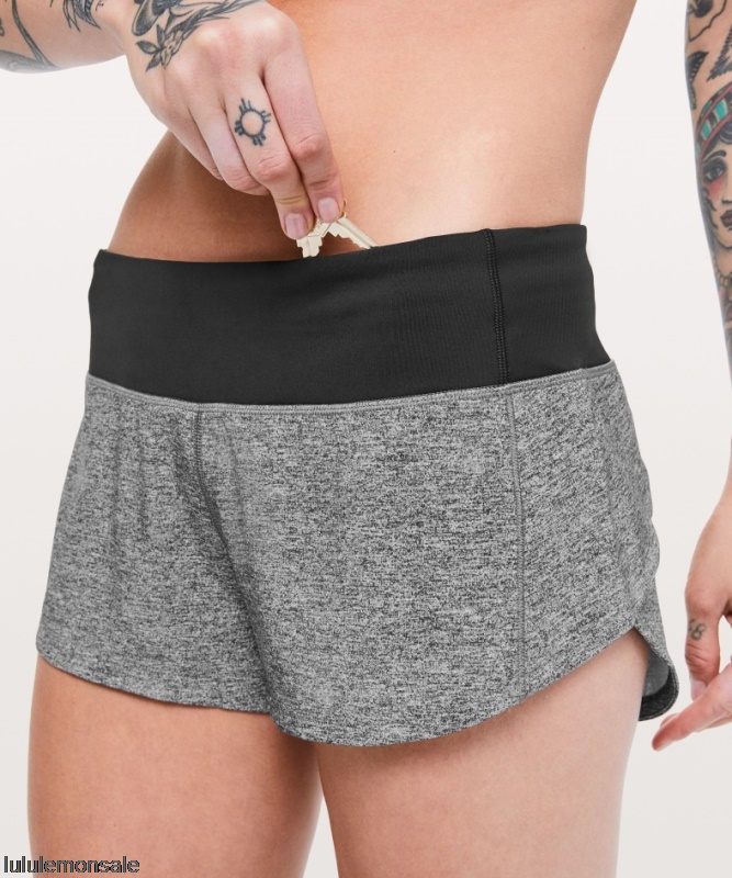 Lululemon Damen DELULU356 | Heather Lux Multi Black Speed ​​Up Low Rise Lined Short 25
